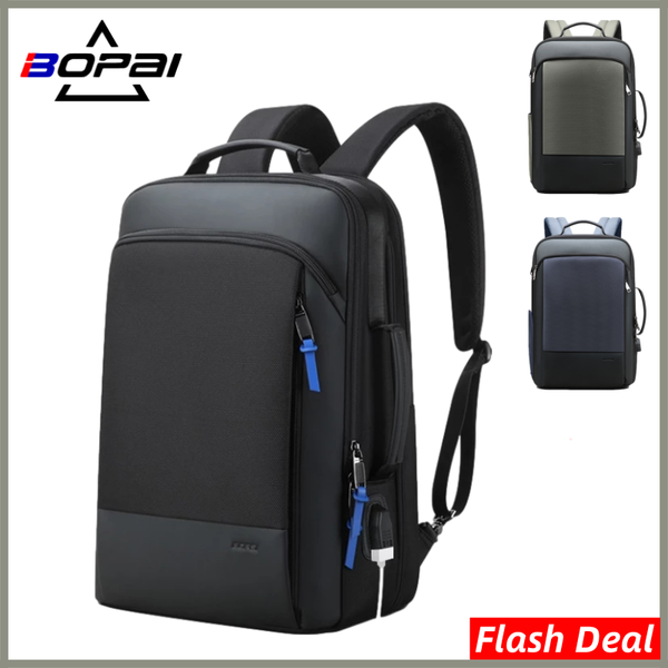 

backpack bopai 2021 men realer expandable travel back pack male waterproof 15.6 inch lapanti-theft business backpacking sale