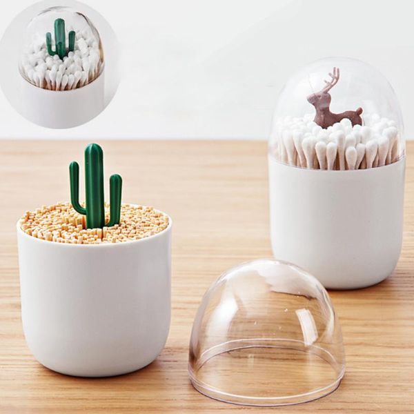 

storage boxes & bins elephanty cotton swab holder small q-tips toothpicks organizer