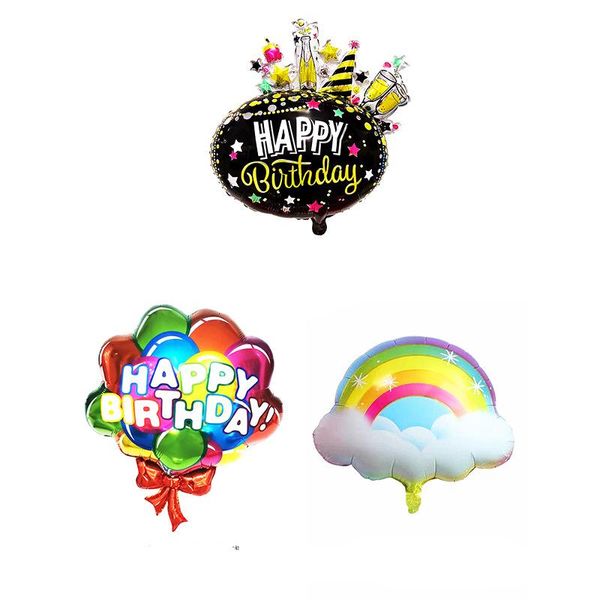 

party decoration colorful cloud birthday flower-shaped ball atmosphere layout aluminum foil balloon letter firework shape bal