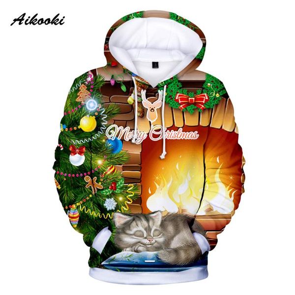 

men's hoodies & sweatshirts trendy peculiar happy christmas party 3d hoodie men/women long sleeve fashion casual sweatshirt pullovers, Black