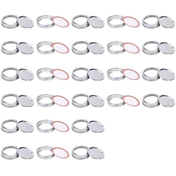 

kitchen storage & organization 26 sets canning lids, wide mouth mason jar lids and bands split-type lid leak proof secure metal caps, 3.3 in
