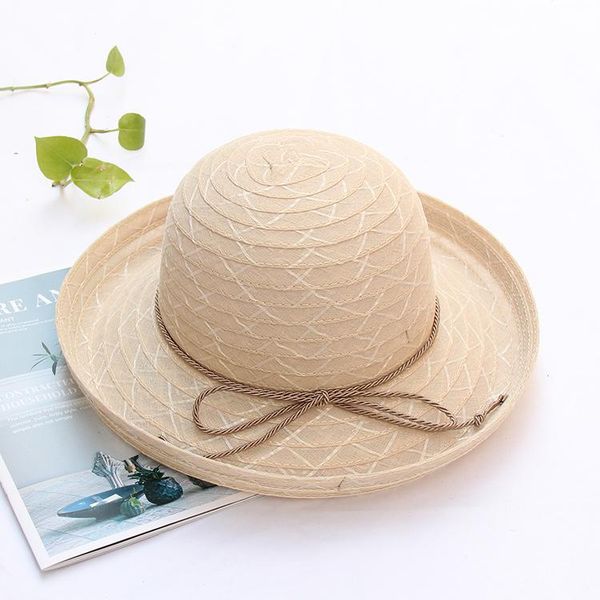 

beanies european lace mesh bowler hat simple rope curled brim basin women summer breathable lightweight sun outdoor