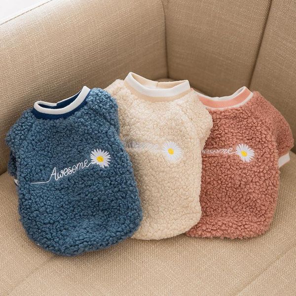 

dog apparel daisy letter designer clothes for small dogs fleece fabric winter warm costume yorkie hoodie cute outfit ropa para perro