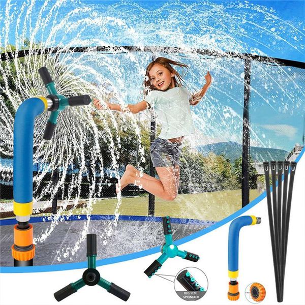 

watering equipments trampoline sprinkler kids fun summer outdoor water park-game - waterpark toy for boys backyard park accessories