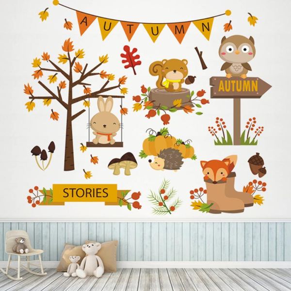 

wall stickers cute cartoon squirrel decorative living room bedroom children's