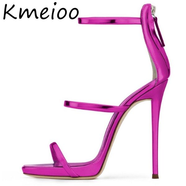 

kmeioo shoes woman 12cm boots extreme high heels sandals pumps stiletto sandalias us size 5-15, Black