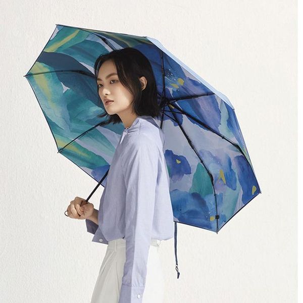

umbrellas folding uv protection umbrella portable non slip clear rain women regenschirm household products df50ys