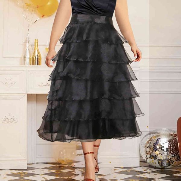 

skirts luxury ruffle skirt women party birthday high waist organza black classy elegant fashion lady plus size drop f6ns