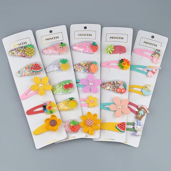 

hair accessories children's cartoon hairpin little princess bb clip ins girl's broken bangs quicksand fruit edge press, Slivery;white