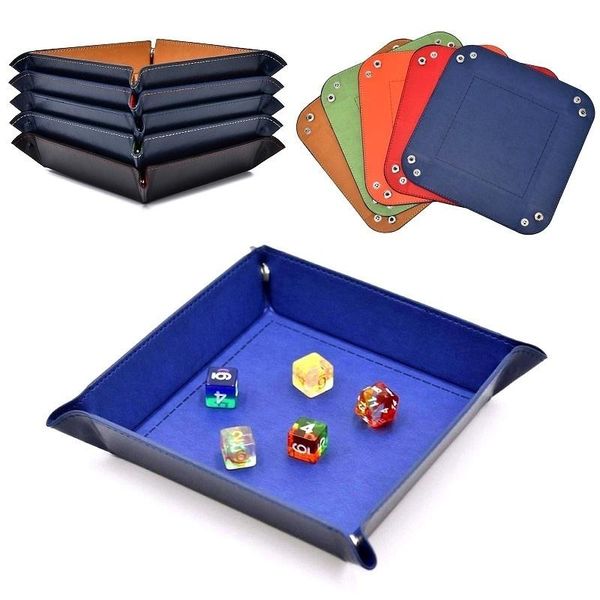 

kitchen storage & organization creative pu leather foldable tray phone key wallet coin desksundries accessories
