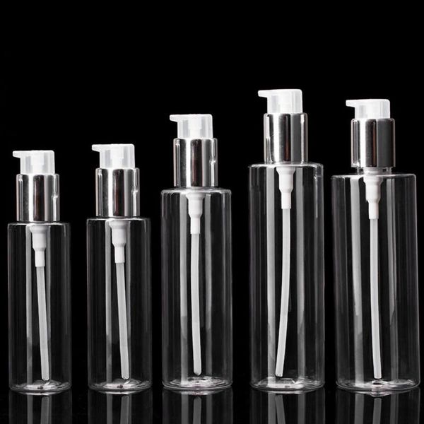 

storage bottles & jars 100ml/120ml/150ml/200ml/250ml transparent pet lotion bottle plastic pressure pump airless sprayer cosmetic packaging