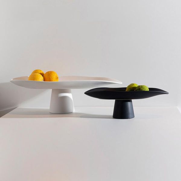 

modern black white tall ceramic fruit tray nordic creative home alien snack decoration storage ornaments furnishings dishes & plates