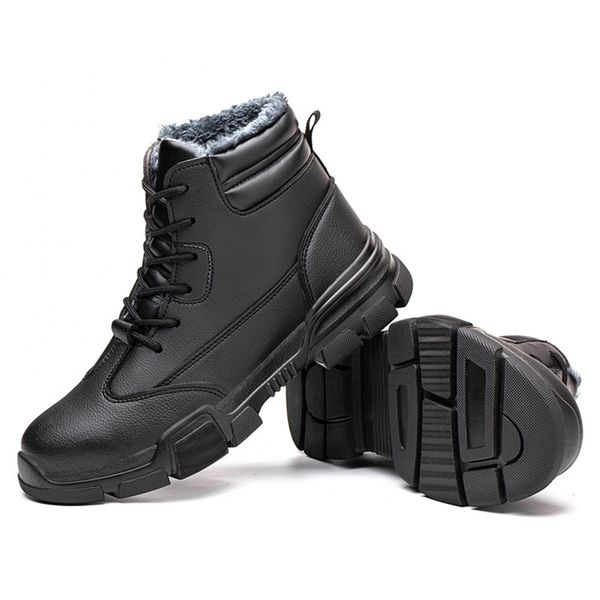 

winter plus velvet high-safety shoes steel toe cap anti-smash anti-stab protection lightweight comfortable work boots 211217, Black;brown