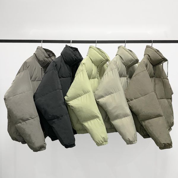 

high-quality men's parkas women's down-padded jacket bread suit loose solid color thick coat, Black