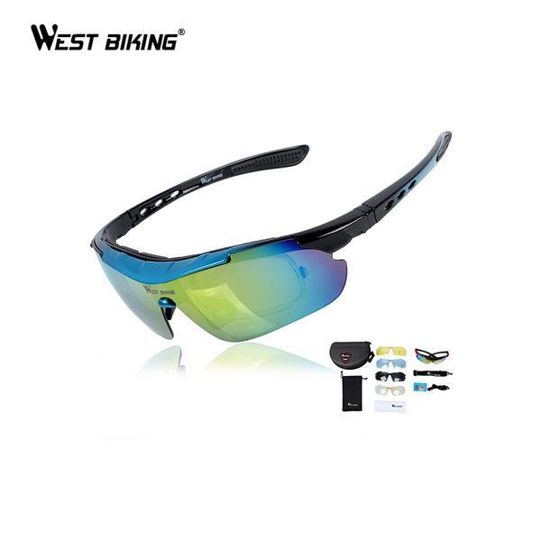 

outdoor eyewear west biking - 5 lenses,polarized cycling sunglasses glasses for men's&women's,for road and mountain bikes accessor