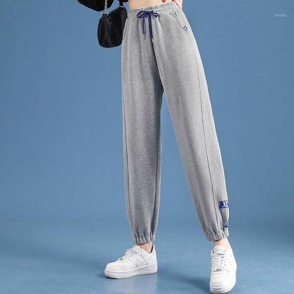 

women's pants & capris zoki casual sports women pant loose fitting trendy all match slim solid trousers high waist fashion spring summe, Black;white