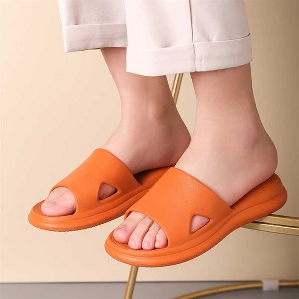 

brand house bathroom women slippers rebound eva thick heel summer ladies sandals slides non-slip solid home lovers shoes 211021, Black