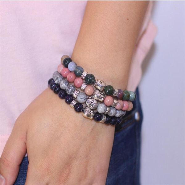

beaded, strands buddha bracelet beads bracelets for women pulseira masculina men jewelry feminina bileklik elastic braclet bijoux hand wrist, Black