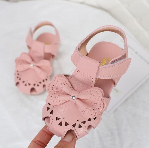 

girls sandals strap princess shoes children sandal flower toddler kids butterfly knot baby cover toe sandalias, Black;red