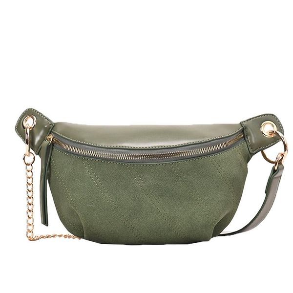 

fashion chain fanny pack banana waist bag brand belt women pu leather chest belly #40 bags