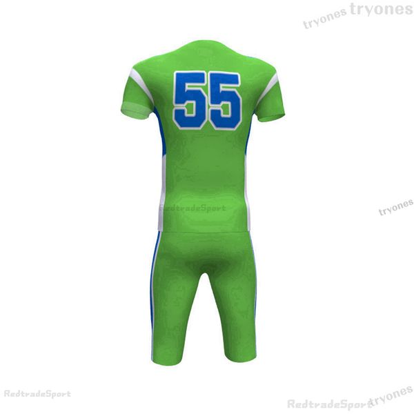 Mens Womens Kids Custom Football Jerseys Настроить номер черно-белый зеленый синий сшитые рубашки Джерси S-XXXL AL23