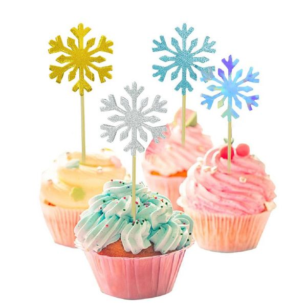 

other event & party supplies 20pcs snowflake cake er kids christmas birthday cupcake ers baby shower wedding glitter cakes decor acc