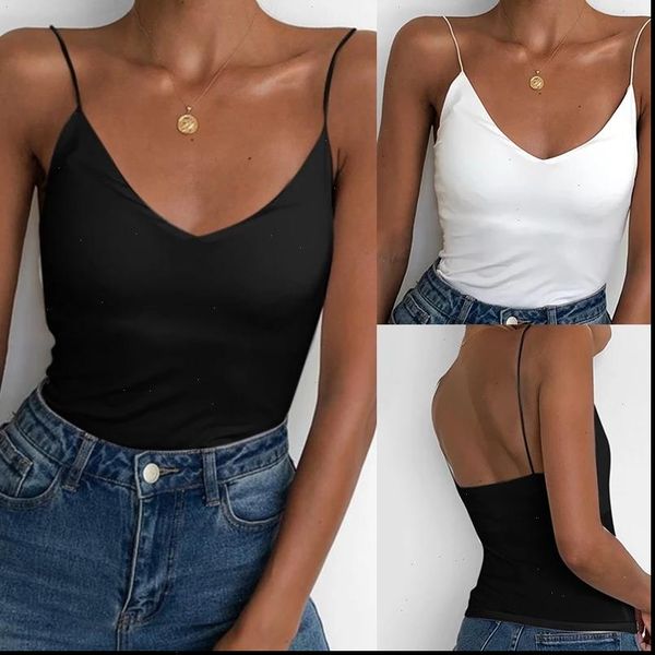 

satin thin wild solid womens tank vest summer strap basic slim sleeveless camisole, White