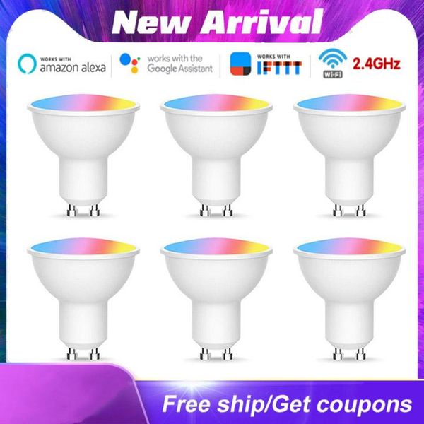 

bulbs dimmable gu10 led lamp rgb 5w wifi smart bulb bluetooth app control 10w ir remote colore light 85-265v for home