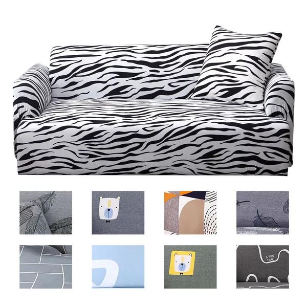 

chair covers animal sofa cover elastic for living room l shape sectional adjustable corner 1/2/3/4 seats 6 colours