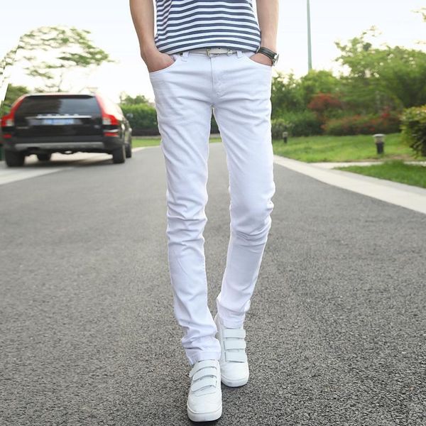 

men's jeans mens fashion business casual 2021 white male pants left rom men cowboy trousers size 36 simple style design trend, Blue
