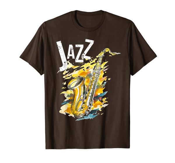 

jazz music t- shirt retro jazz musician saxophone player tee, White;black
