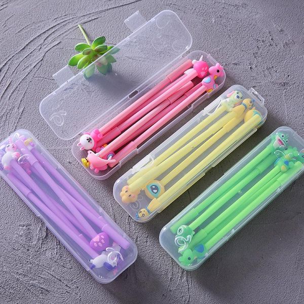 

gel pens 6 pcs pen +1pcs box set stationery cute signature practical student gifts school office supply