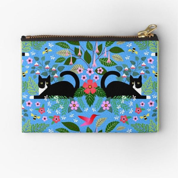 

cosmetic bags & cases women cats and honeybee printed fashion cosmetics organizer bag for travel colorful storage lady small gift