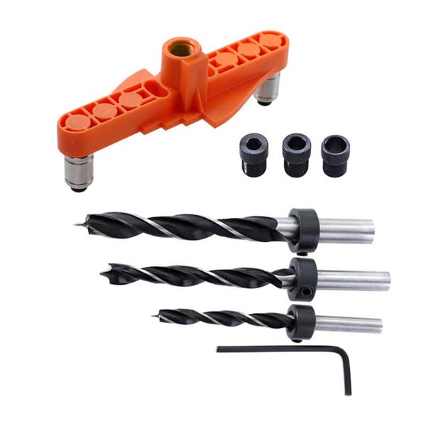 

professional hand tool sets 2 in 1 vertical pocket hole doweling jig kit self centering drill guide puncher drilling locator