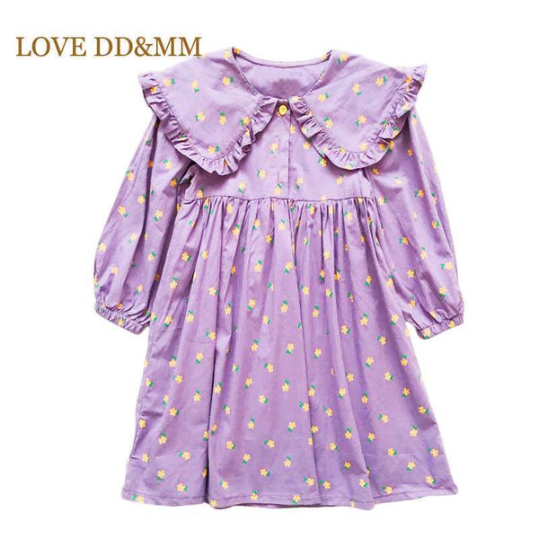 

love dd&mm girls dresses autumn fashion kid's wear button flower princess long sleeve dress kids costumes 210715, Red;yellow