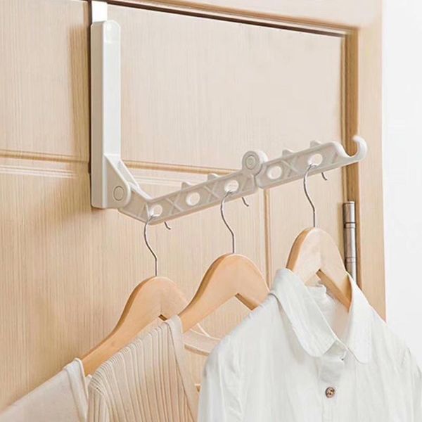 

hole practical organizer space saving rack foldable durable closet door hanging drying home coat holder clothes hanger storage hooks & rails