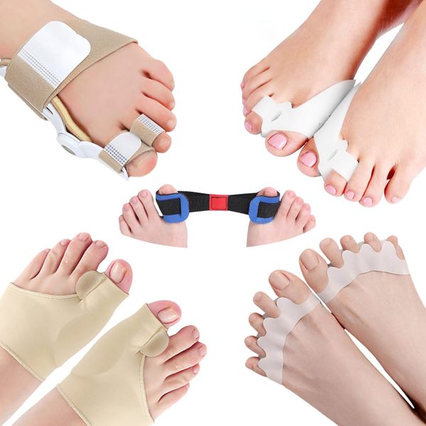 8шт / комплект Рукава Bunion Hallux Valgus корректор для ног Выравнивание ног Сепаратор для ног Метатарсионная разбивка ортотенки боли помоглость