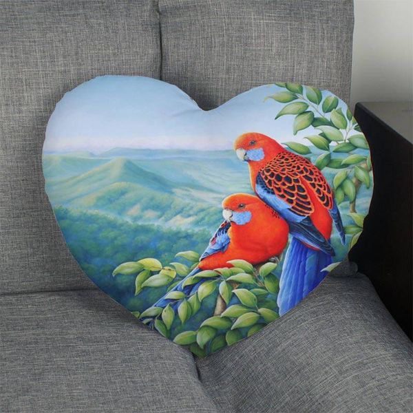 

pillow case custom colorful parrot heart shape cover zipper pillowcase wedding home office decorative 1pcs