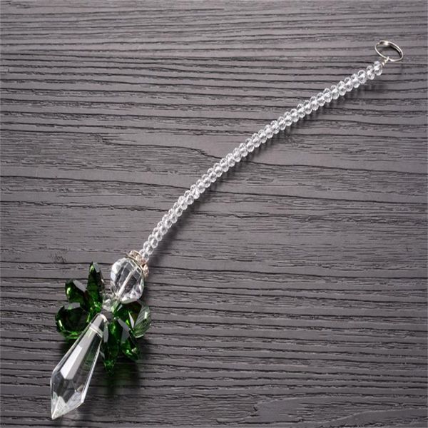 

decorative objects & figurines 2/7pcs indoor rainbow crystal guardian angel chakra suncatcher prism rear view mirror car pendant hanging dec