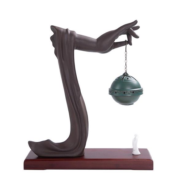 

fragrance lamps luxury cermatic incense burner holder statue backflow lotus smoke decor bruciatore incenso humidificador ea6xxl