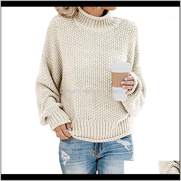 Damenbekleidung Bekleidung Drop Lieferung 2021 Winter Rollkragen Damen Damen Pullover Pullover High Neck Pullover Weiblich Dicke Warme Orange Schwarz1