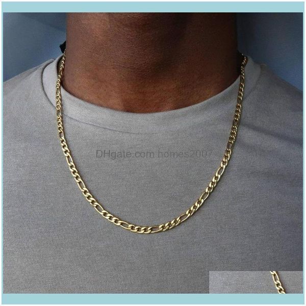 

necklaces & pendants jewelryfashion figaro chain necklace men stainless steel gold color long for jewelry gift collar hombres chains drop de, Silver