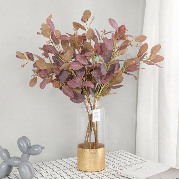 

artificial leaves multi-purpose bright-colored faux silk flower simulation eucalyptus display for home decorative flowers & wreaths