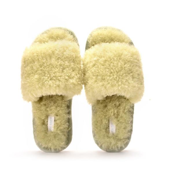 

white furry slippers home faux wool fur women slides ladies indoor flip flops with plush house shoes color, Black
