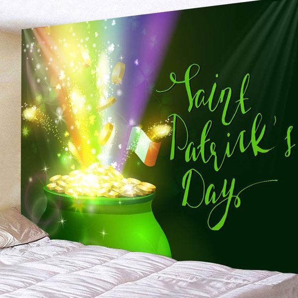 

tapestries happy st. patrick's day wall for home deco living room bedroom large size