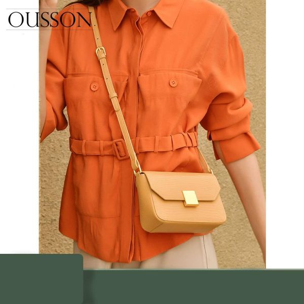 

evening bags ousson design small square leather crossbody bag exquisite female retro one-shoulder for woman