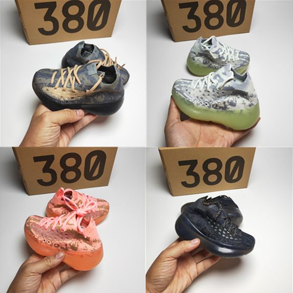 

infant 380s kids trainers wests onyx stark white citrin mist outdoor pink red smooth prime knit kanyes running shoes boys girl bold black sp