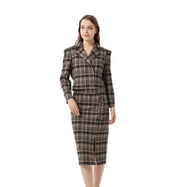 

women's tracksuits on september restore ancient ways small fragrant wind dress skirt jacket suits to go out travel work, Gray