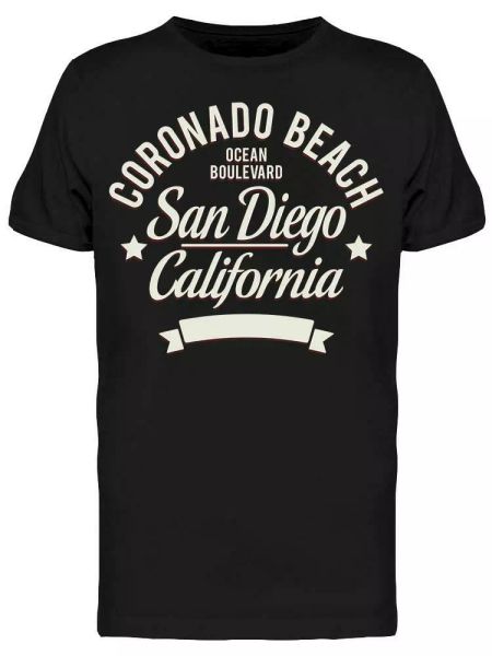 

typography: coronado beach tee men's -image by shutterstock, White;black