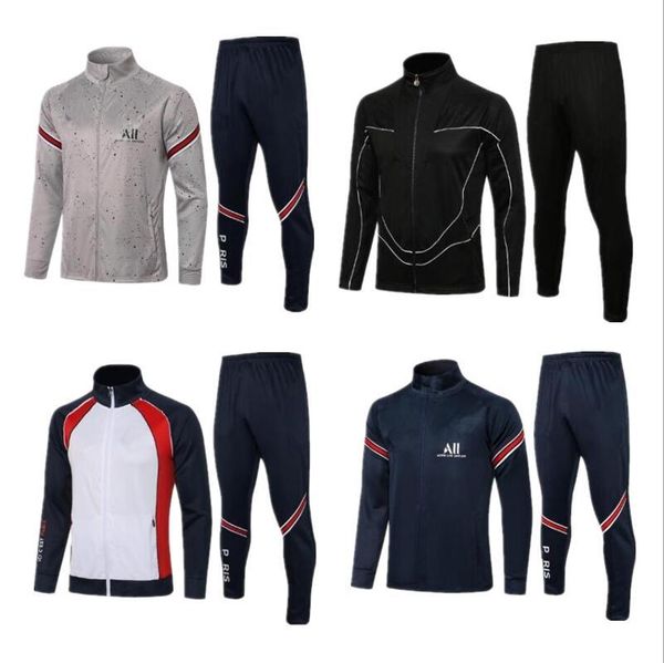 

gym clothing mbappe jacket 2021 2022 men full zip soccer football tracksuit 21 22 survetement de training suit sweater, White;black